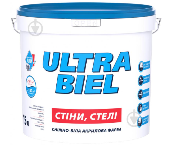 Фарба SNIEZKA Ultra Biel акрилова, сніжно біла матова 20кг (15л)